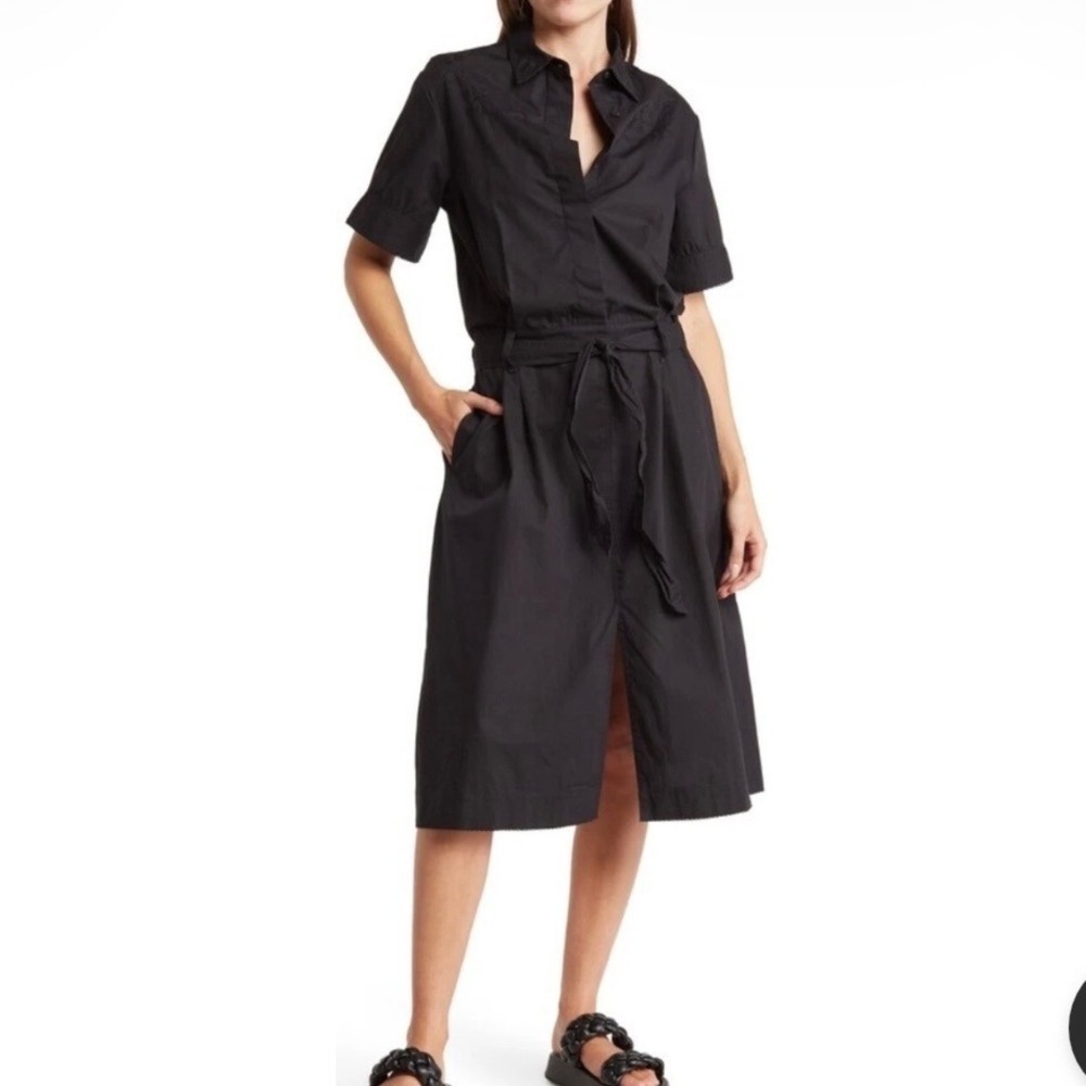 NWOT Rag & Bone‎ Jade Black Embroidered Eyelet Western Midi Shirtdress M